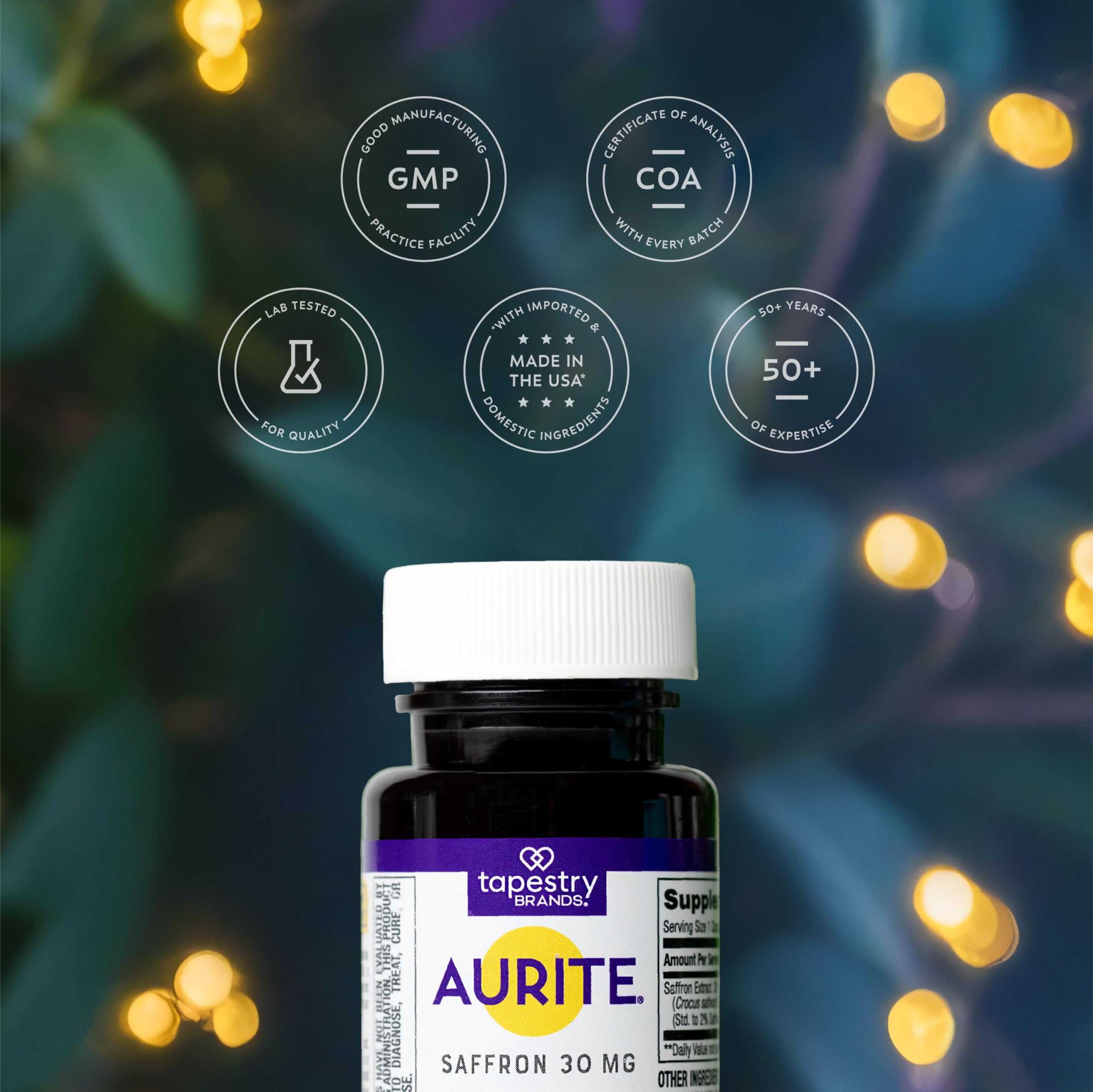 Vegetarian and Non-GMO features of Aurite Saffron