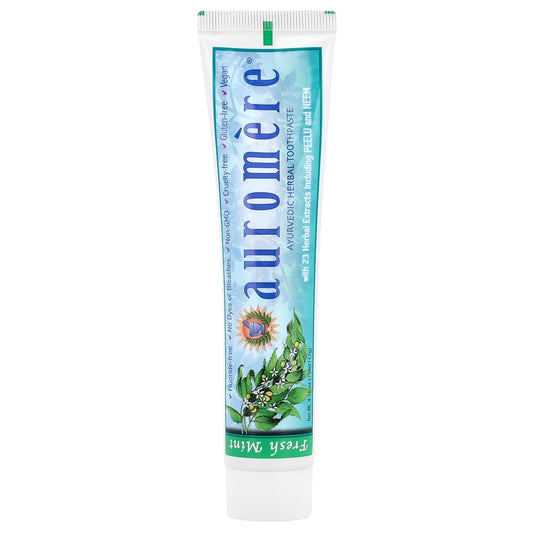 Auromere Freshmint Herbal Toothpaste 4.16 oz tube