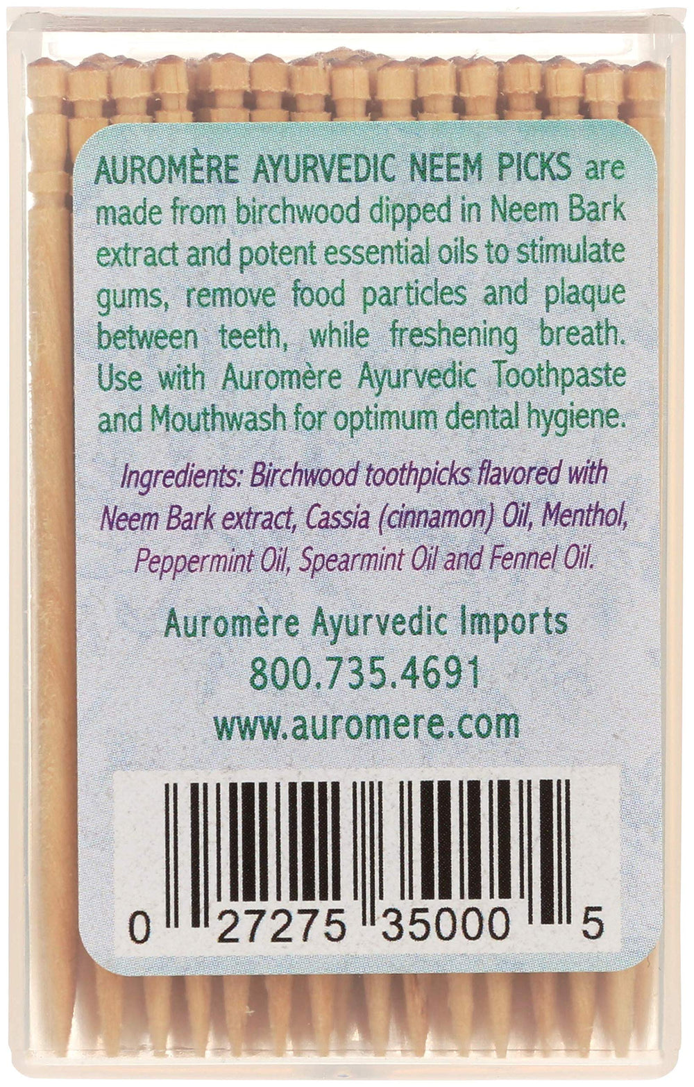 Neem-infused birchwood toothpicks with breath-freshening oils