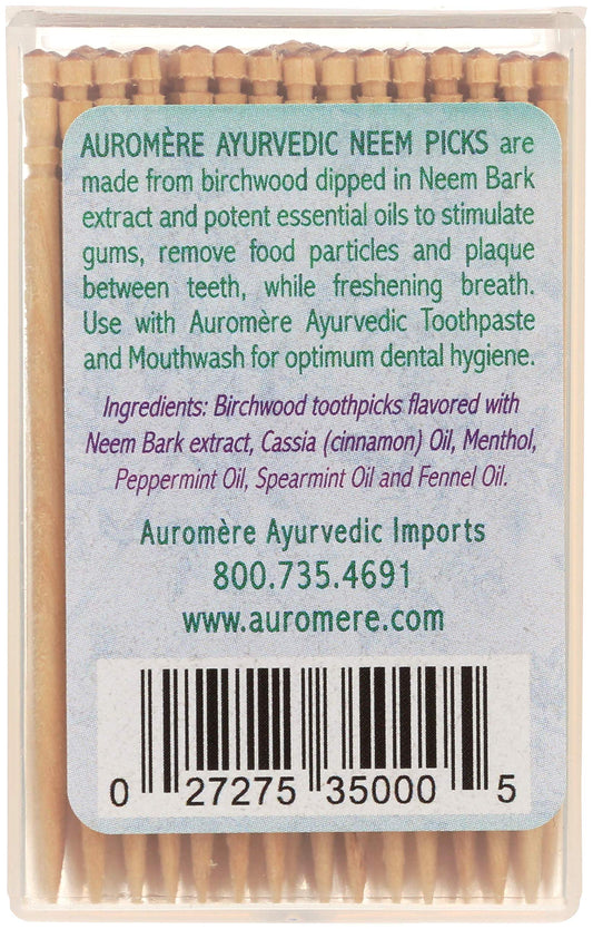 Neem-infused birchwood toothpicks with breath-freshening oils