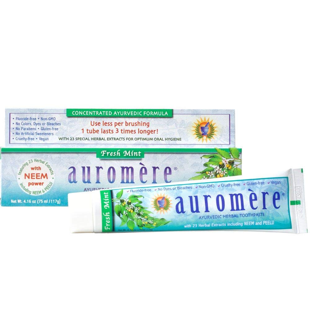 Auromere Fresh Mint Ayurvedic toothpaste tube 4 oz