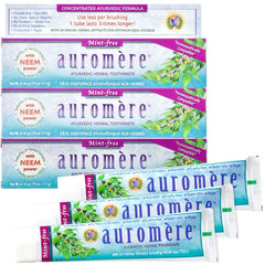 Auromere Mint Free Ayurvedic Toothpaste 4.16 oz tube with Neem & Peelu – 1 of 3 in a 3-pack