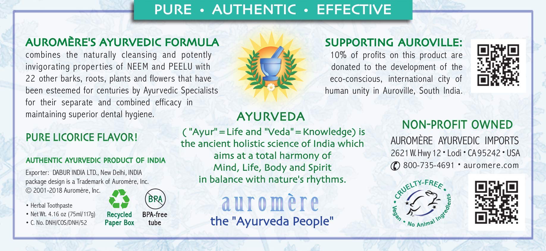 Vegan, cruelty-free toothpaste label