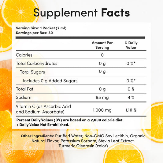 Single-serve travel packet for Liposomal Vitamin C on the go
