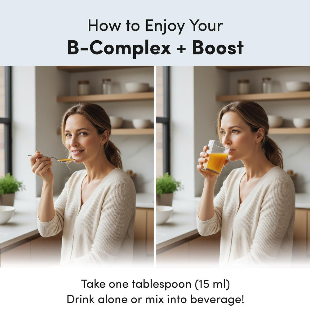 Serving suggestion with 16 oz bottle showing daily dose