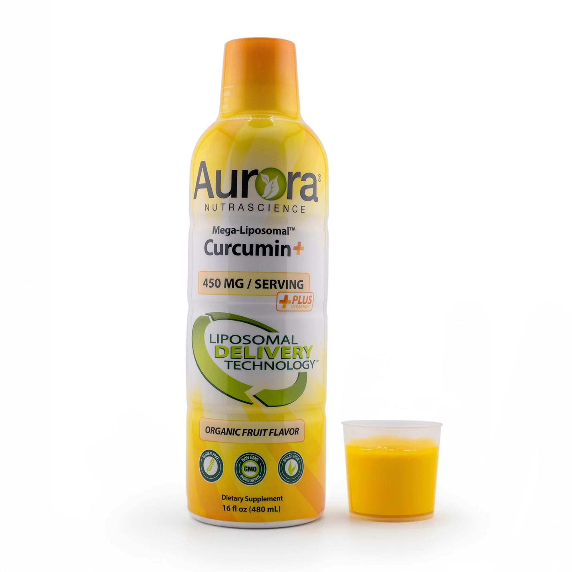 Aurora Nutrascience Mega-Liposomal Curcumin+Vitamin C CurcuVail bottle front