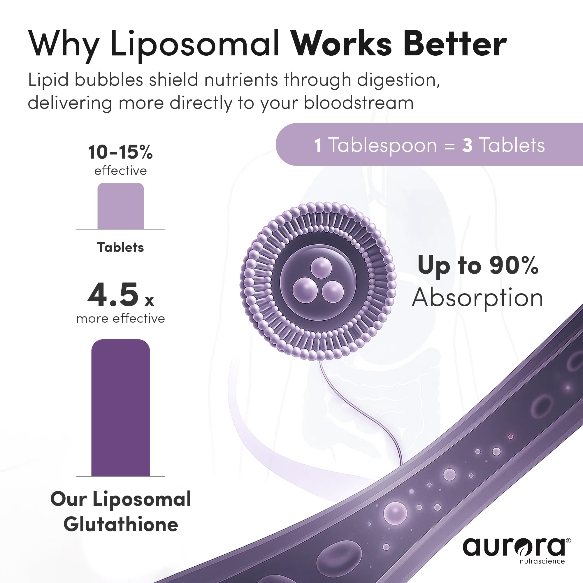 Graph illustrating liposomal absorption efficiency