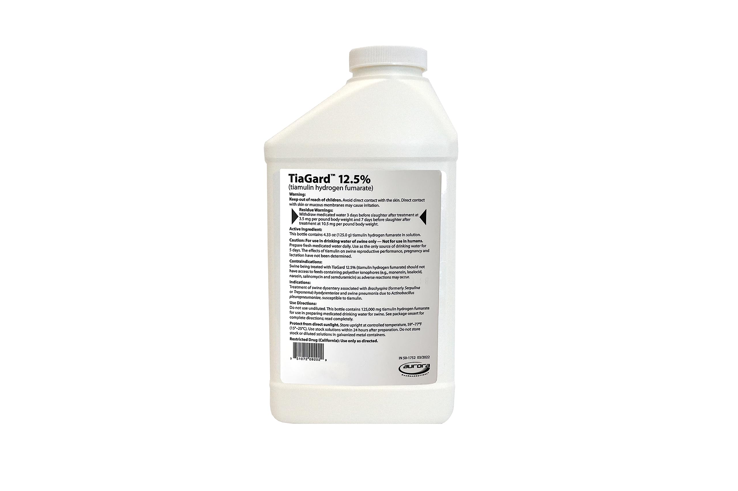 Aurora TiaGard 12.5% liquid concentrate packaging and label