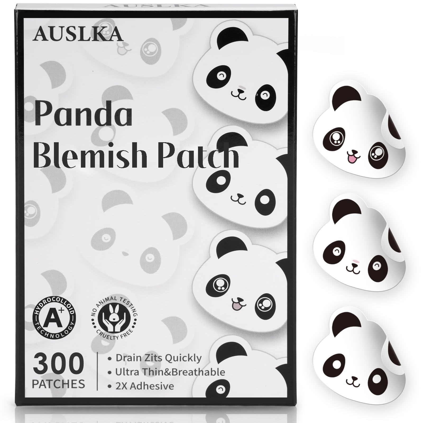 AUSLKA Panda Patches pack cover with panda design for blemish care