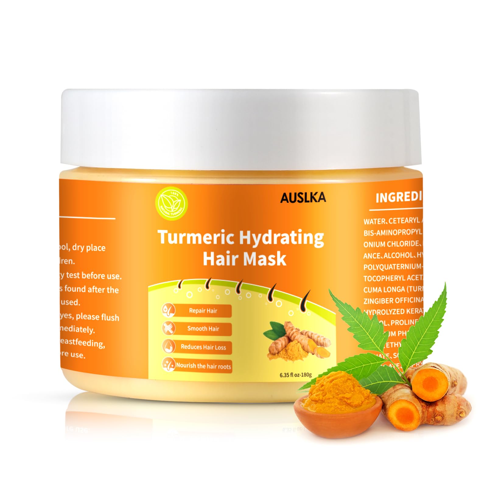 AUSLKA Turmeric Hair Mask reduces breakage during brushing