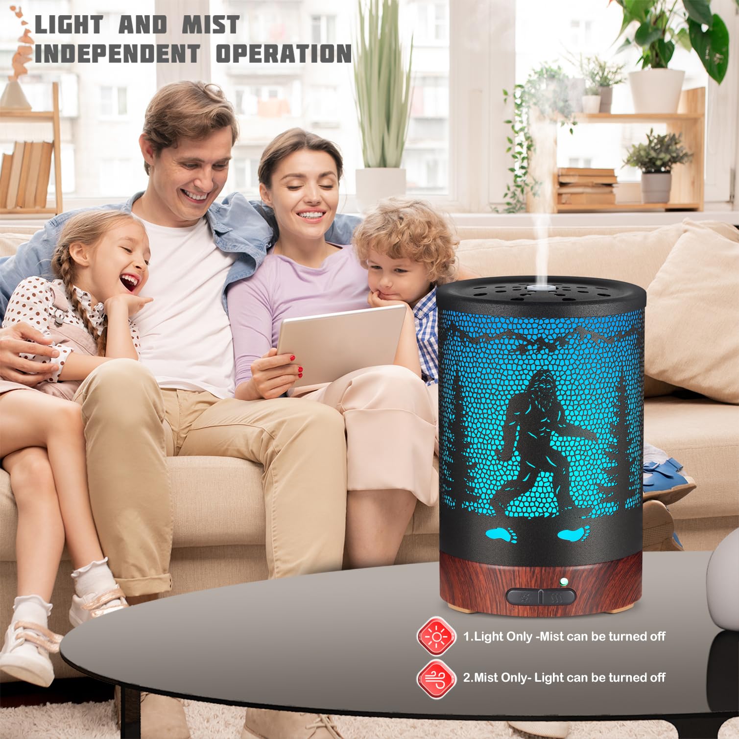 Whisper-quiet ultrasonic diffuser with auto-off feature