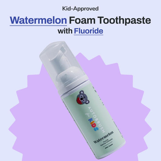 Autobrush Fluoride Foaming Toothpaste for Kids - Watermelon Flavor (side view)