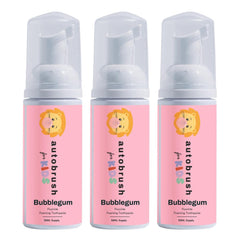 Autobrush Fluoride toothpaste for kids bubblegum flavor – front packaging (pack of 3)