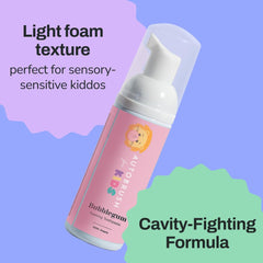 Close-up of autobrush foaming toothpaste texture