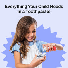 Kid brushing with autobrush toothpaste