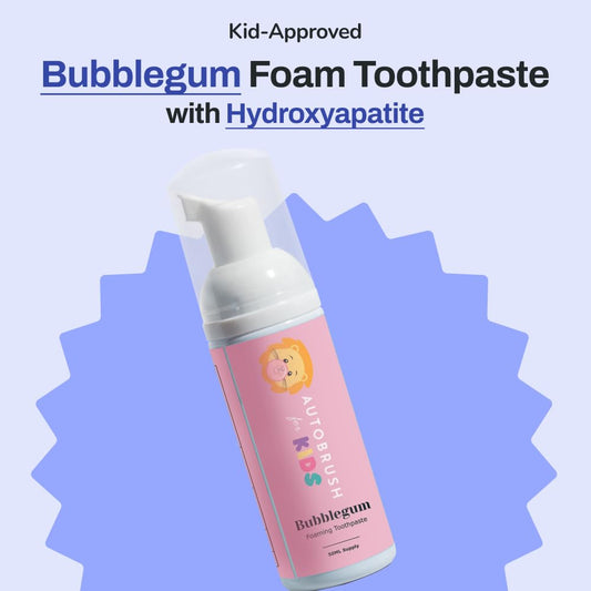 Bubblegum-flavored foaming toothpaste texture