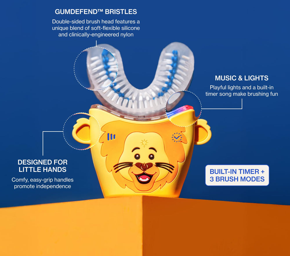 Close-up of 58,000 GumDefend soft bristles on autobrush for kids