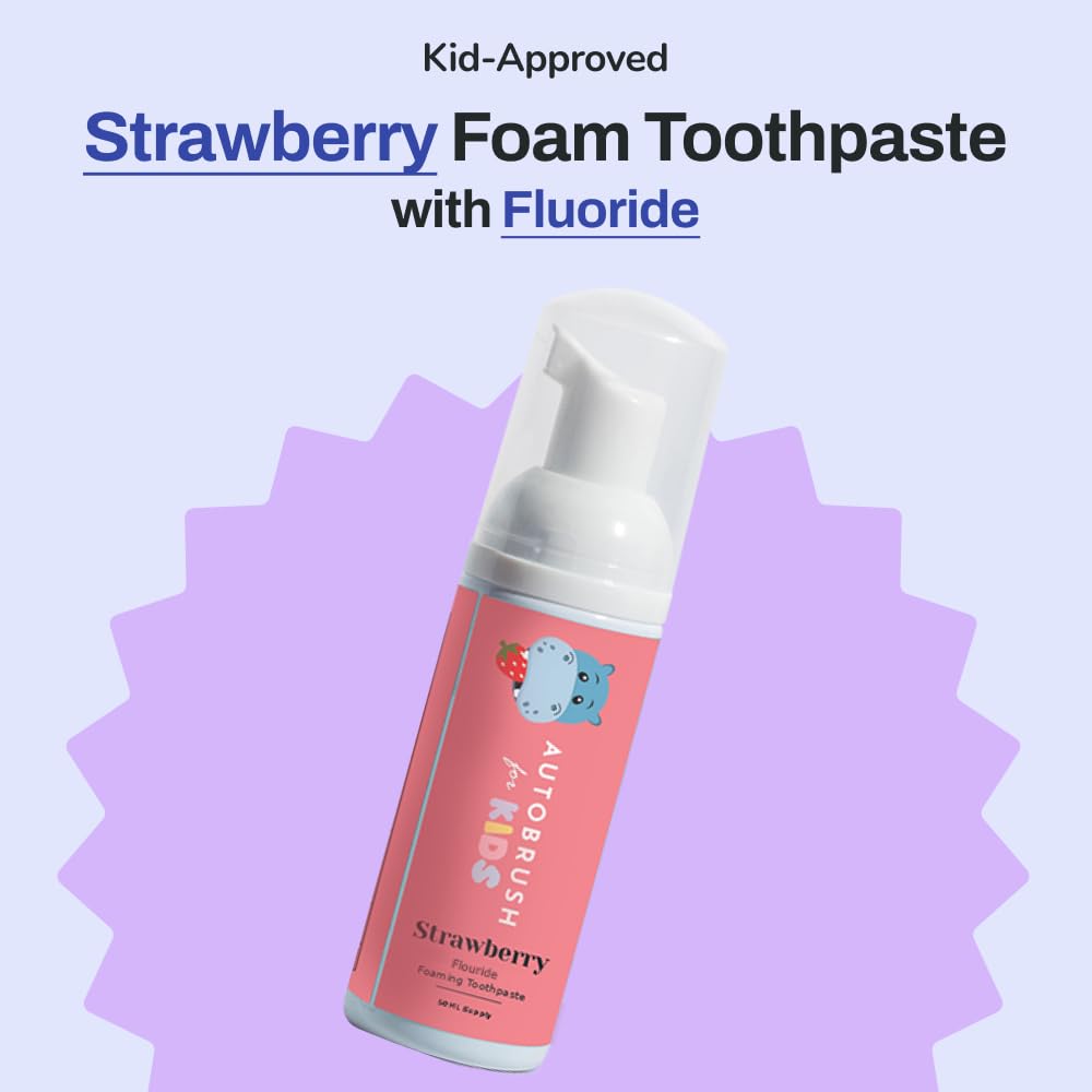Autobrush Kids Fluoride Foaming Toothpaste Strawberry back view