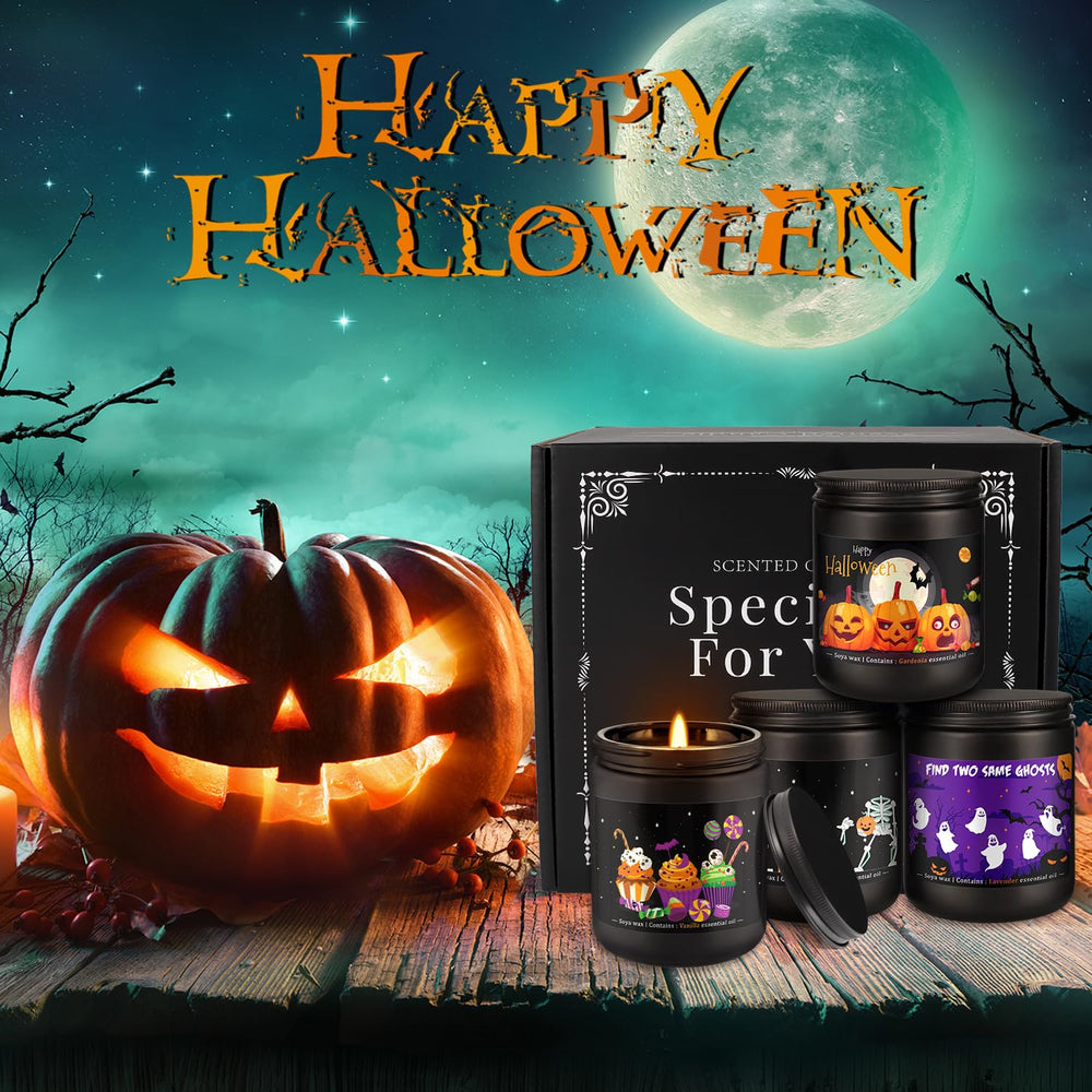 Autumn spice fragrance candle with Halloween notes