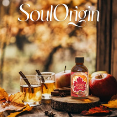 Label and ingredients of natural Spiced Cider essential oil