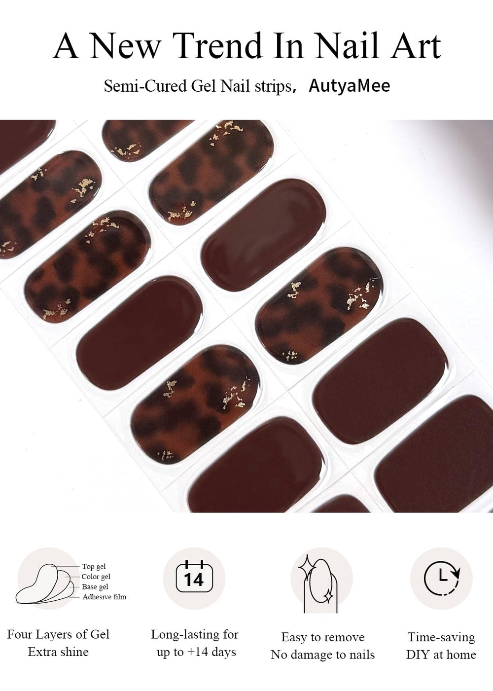 AutyaMee application steps showing stick use and curing process