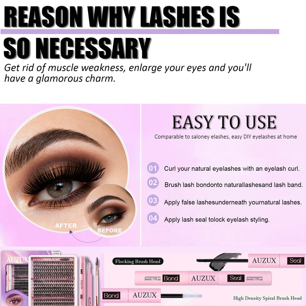 AUZUX DIY lashes offer 30D-50D variations for customizable looks