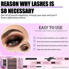 AUZUX DIY lashes offer 30D-50D variations for customizable looks