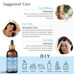 Blue lotus essential oil with diffuser setup