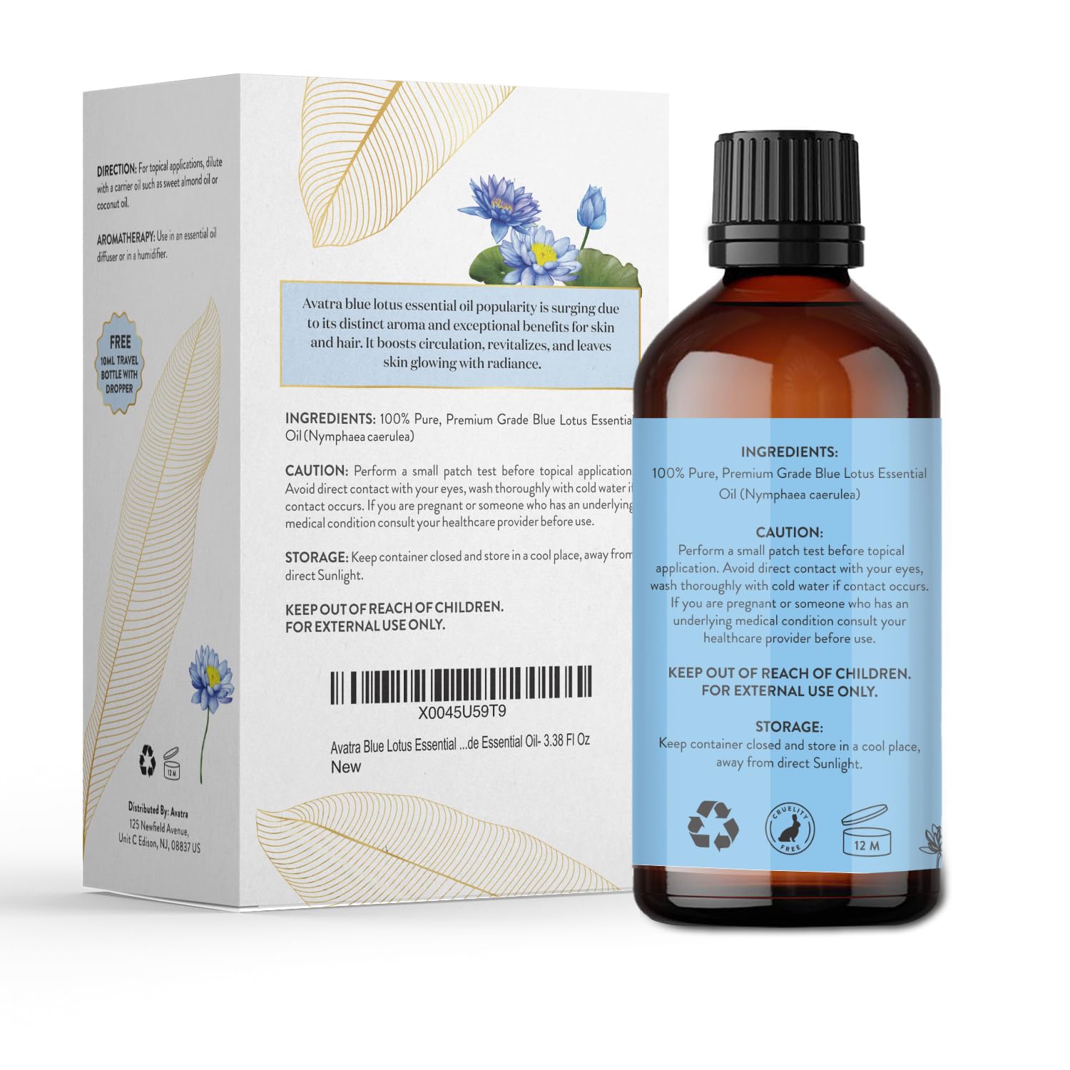 Aromatherapy setup featuring Blue Lotus essential oil