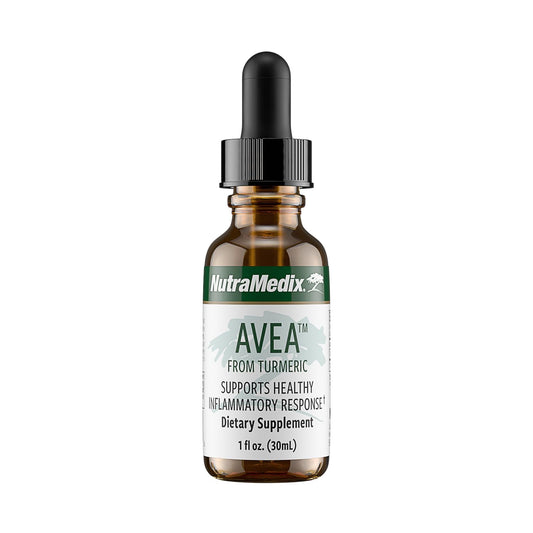 Front view of NutraMedix Avea Turmeric Extract bottle (1 oz)