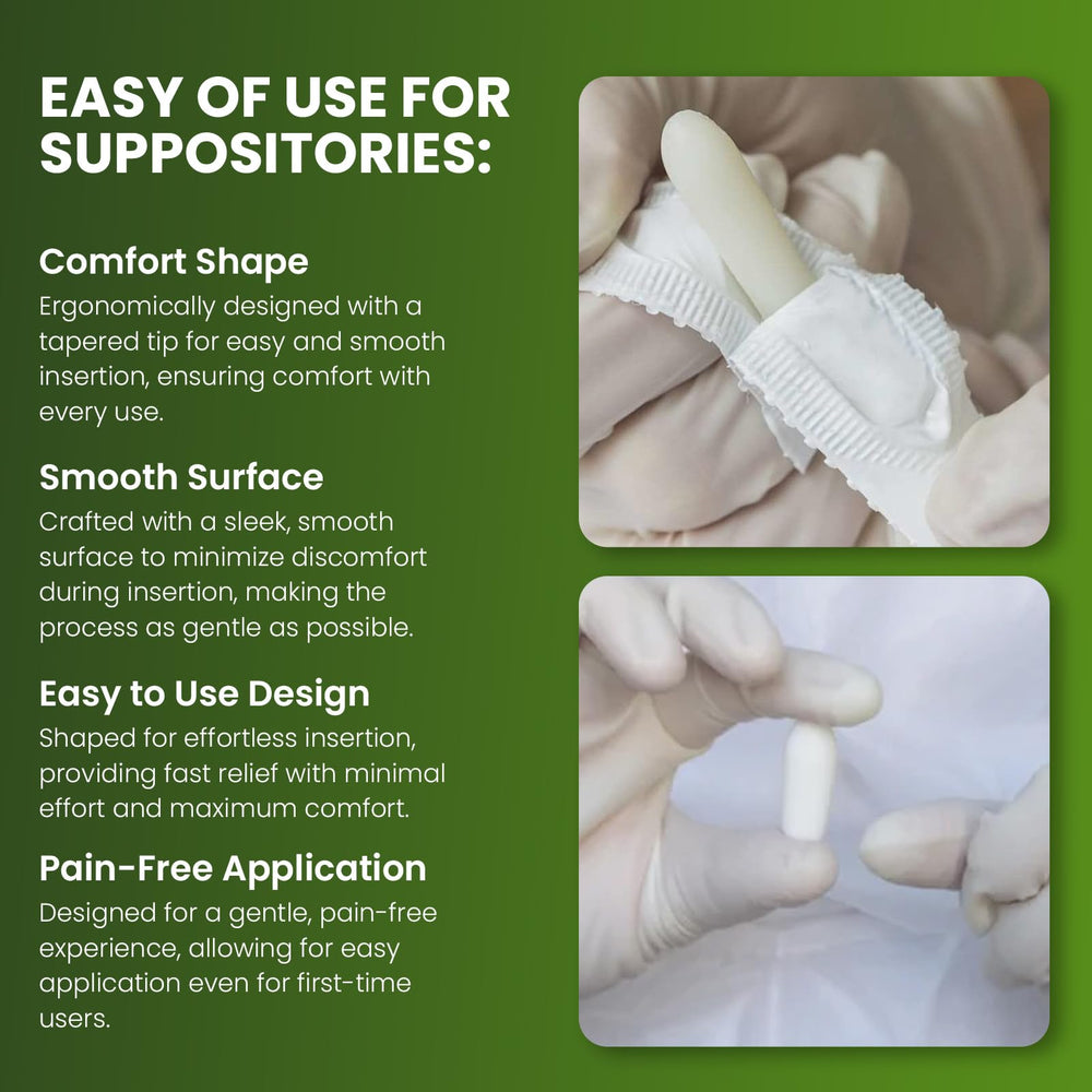 AVEDANA Bisacodyl suppository product-box communicates dosage and a 16-piece count.