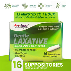AVEDANA Bisacodyl suppository smooth-surface highlights comfortable insertion.