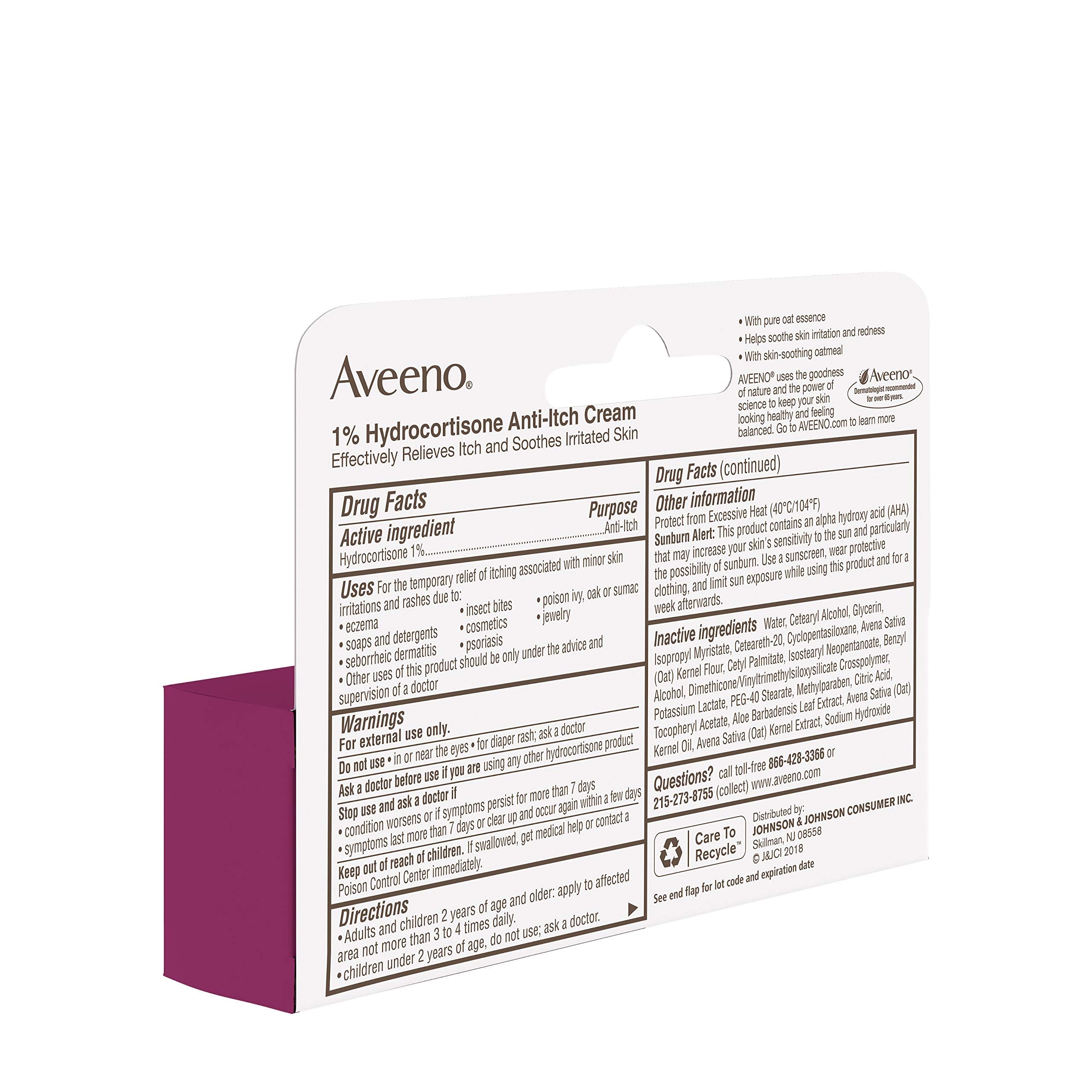 Aveeno brand with 70-year dermatologist-recommended heritage.