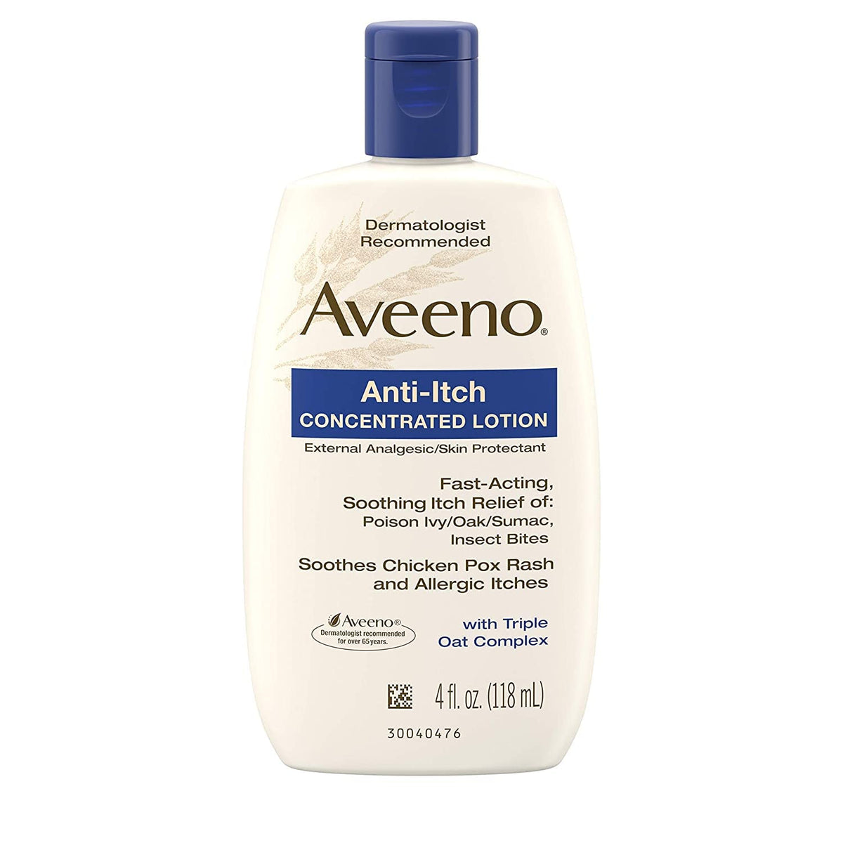 Aveeno Anti-Itch Concentrated Lotion bottle, compact and travel-friendly for on-the-go relief.