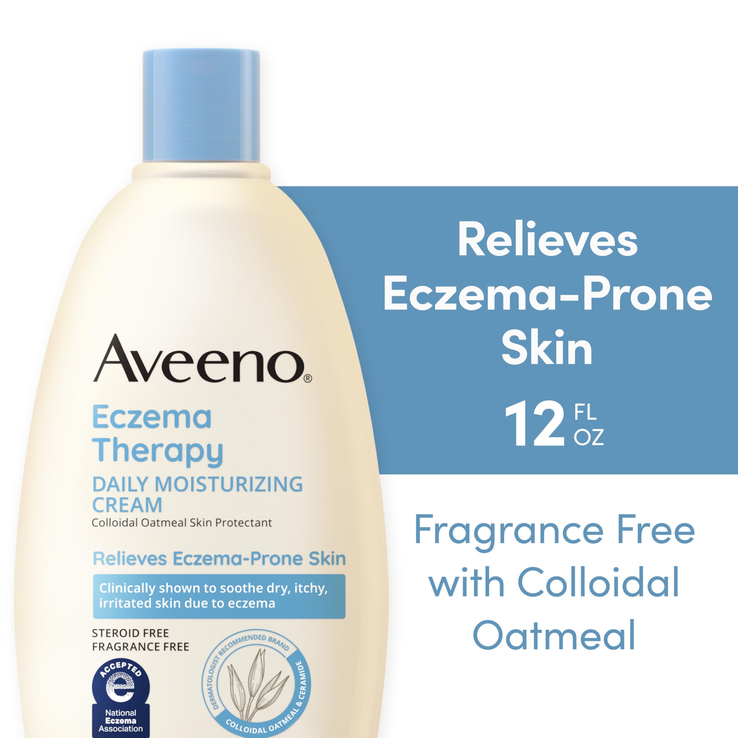 Aveeno Eczema Therapy allergy-tested icon indicating safe sensitive-skin use