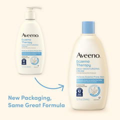 Aveeno Eczema Therapy ceramide oatmeal formula highlights barrier support