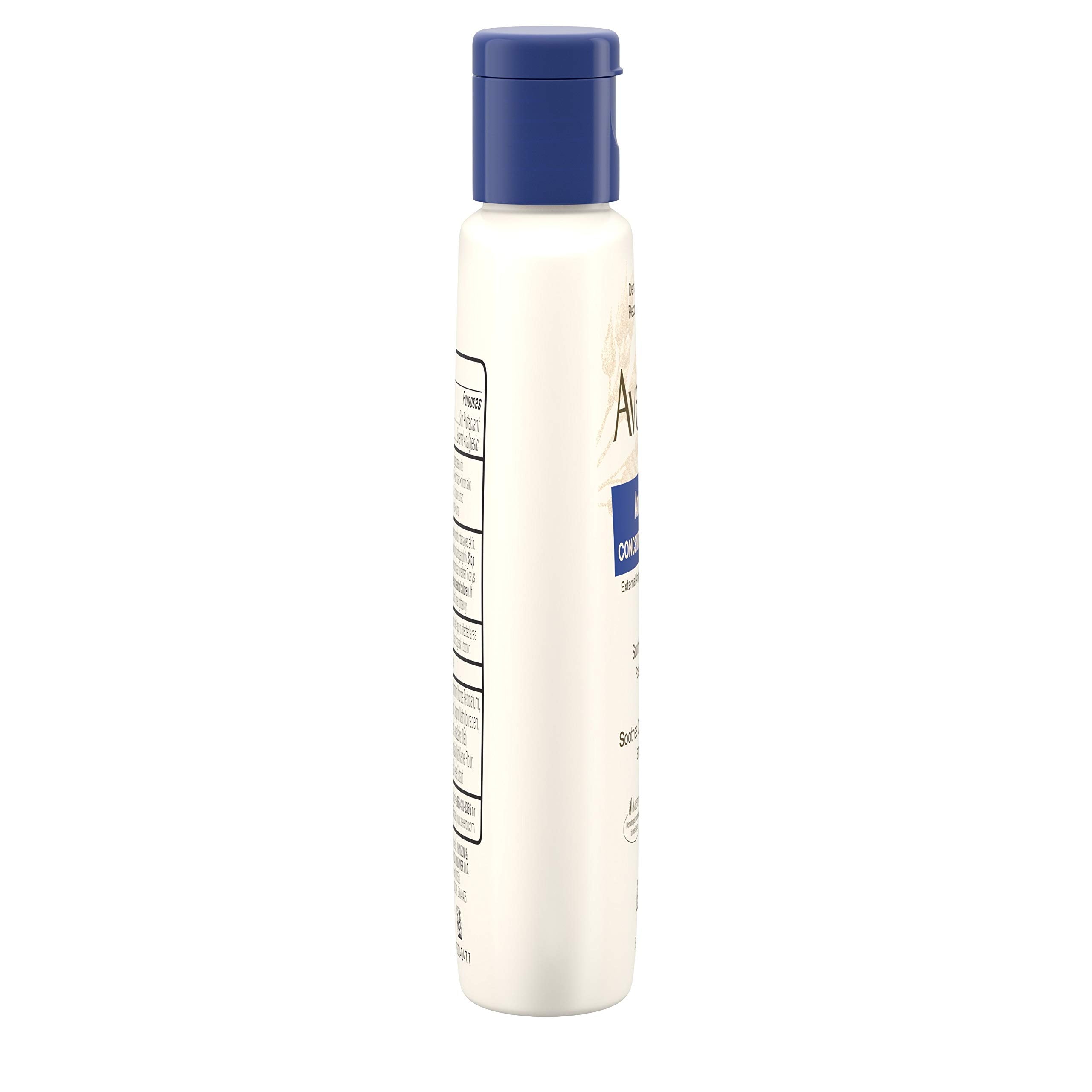 Aveeno triple oat complex texture close-up emphasizing skin soothing and dry-skin comfort.