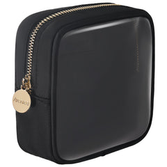 Aveniee small clear makeup bag with transparent panel for quick access to cosmetics