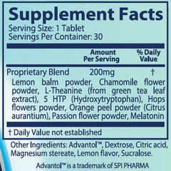 Close-up of Avinol PM herbal formula chewable tablet