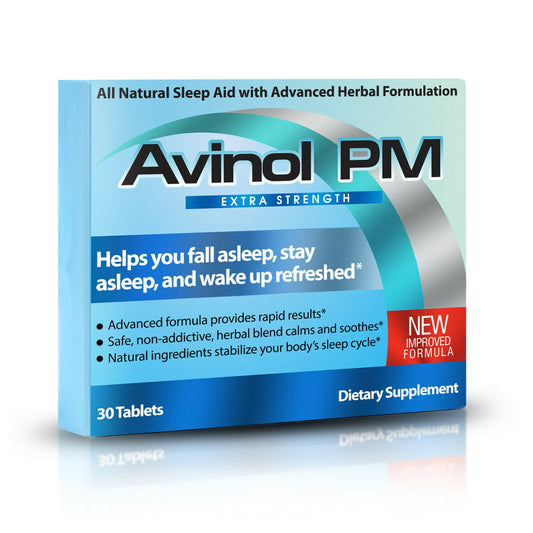 Avinol PM Extra Strength 30-count bottle front