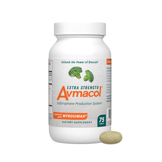 Hero image of Avmacol Extra Strength sulforaphane bottle from Nutramax.