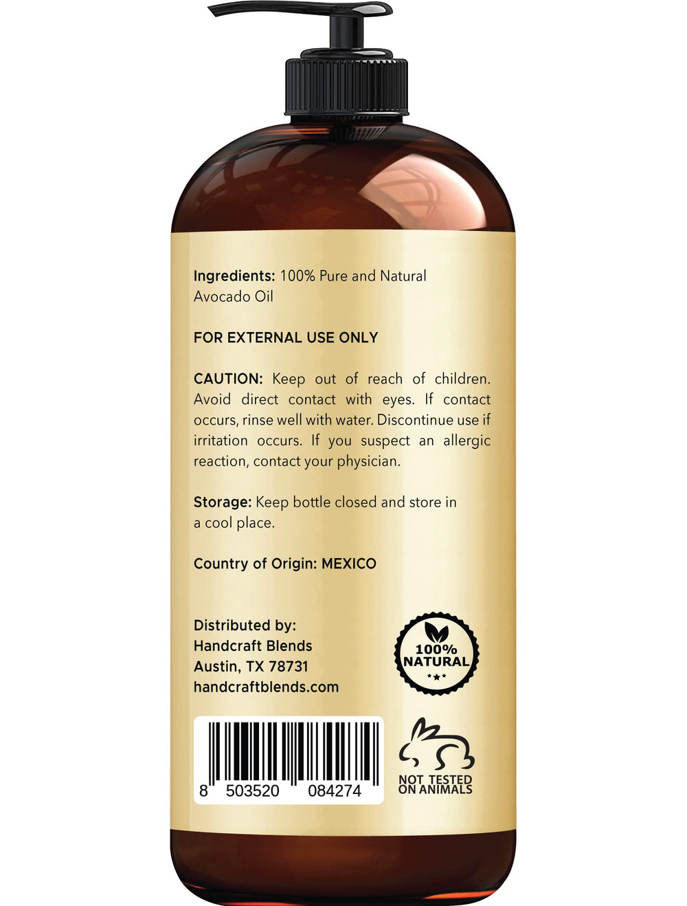 Close-up of avocado oil texture - hexane-free