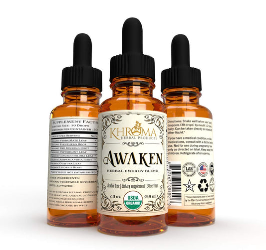 Ingredients include Yerba Mate, Eleuthero Root, Red Ginseng, Peppermint, Ginkgo, Ashwagandha, and Guayusa