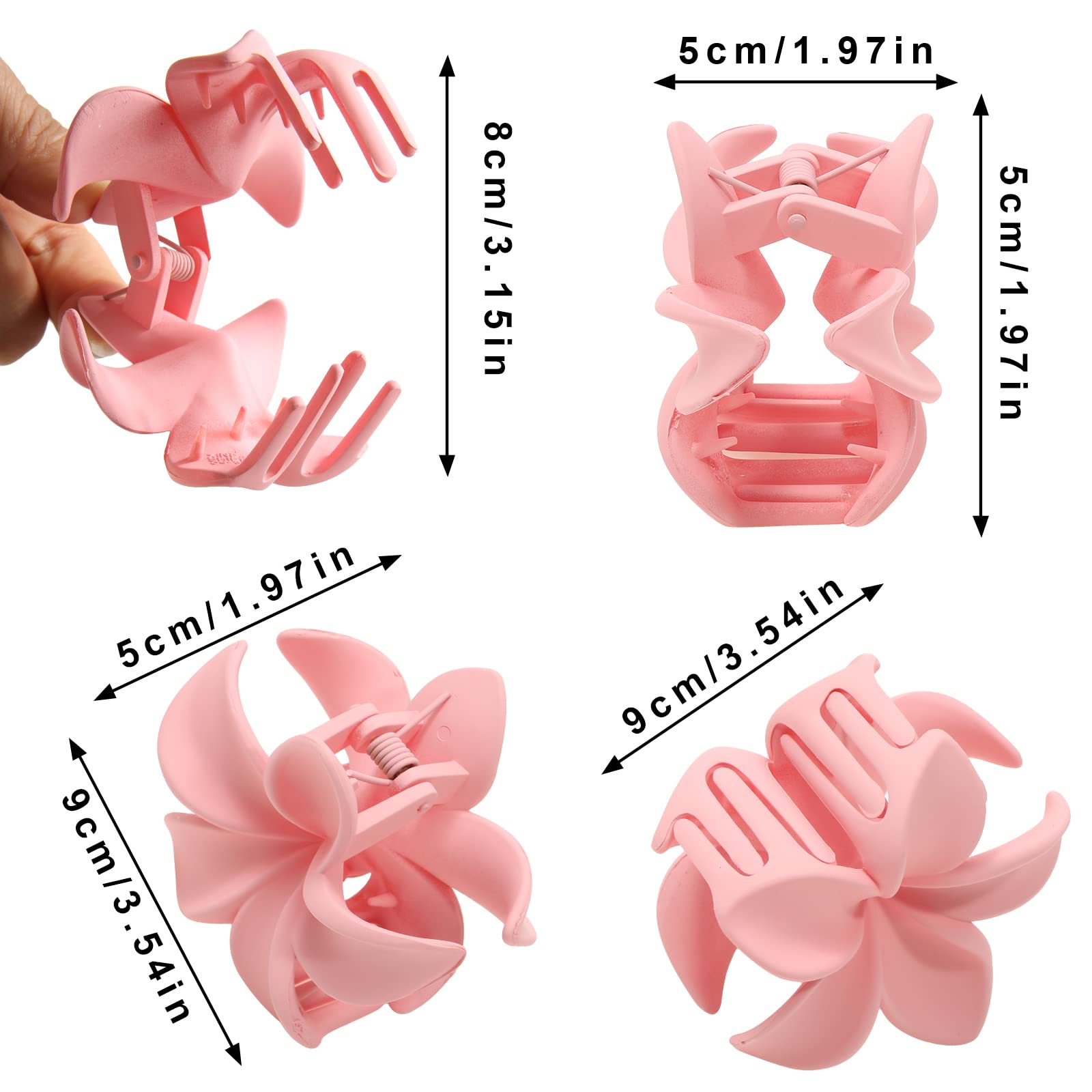 AwayTR Flower Cute Hair Claw Clips in blue add a playful touch while holding hair firmly
