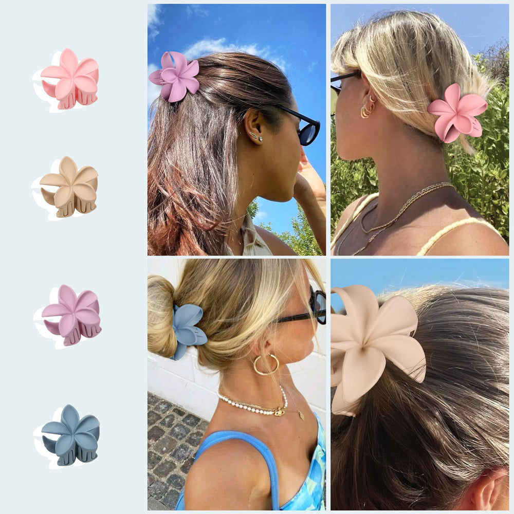 AwayTR Flower Cute Hair Claw Clips in khaki pair with outfits while gripping hair securely