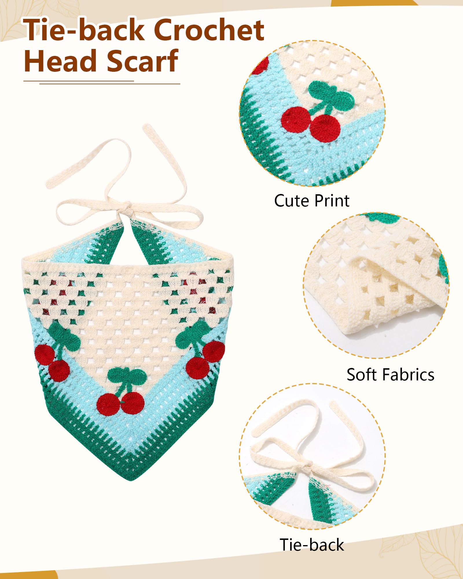 AWAYTR girls crochet headscarf as a versatile accessory for photos and travel