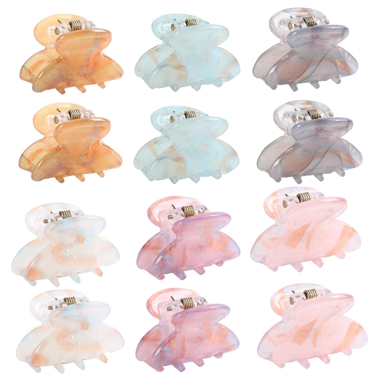 AWAYTR Sequin Mini Hair Clips with octopus design for secure grip on thick hair.