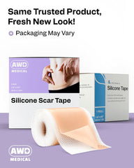 AWD Medical scar tape on acne scar application for smoother appearance.