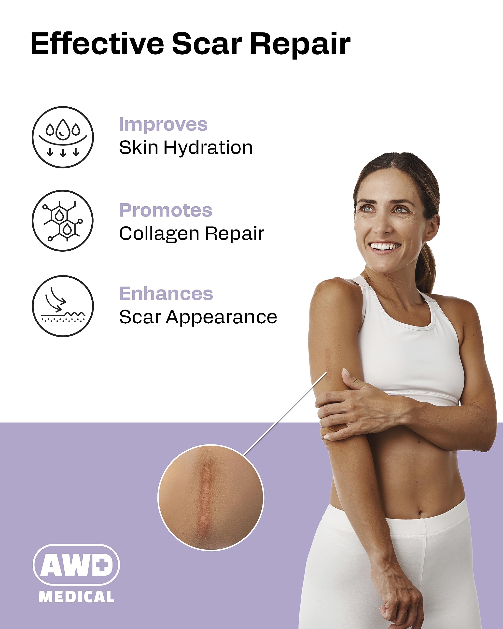 AWD Medical tape removal demonstrating gentle, easy removal without skin pulling.