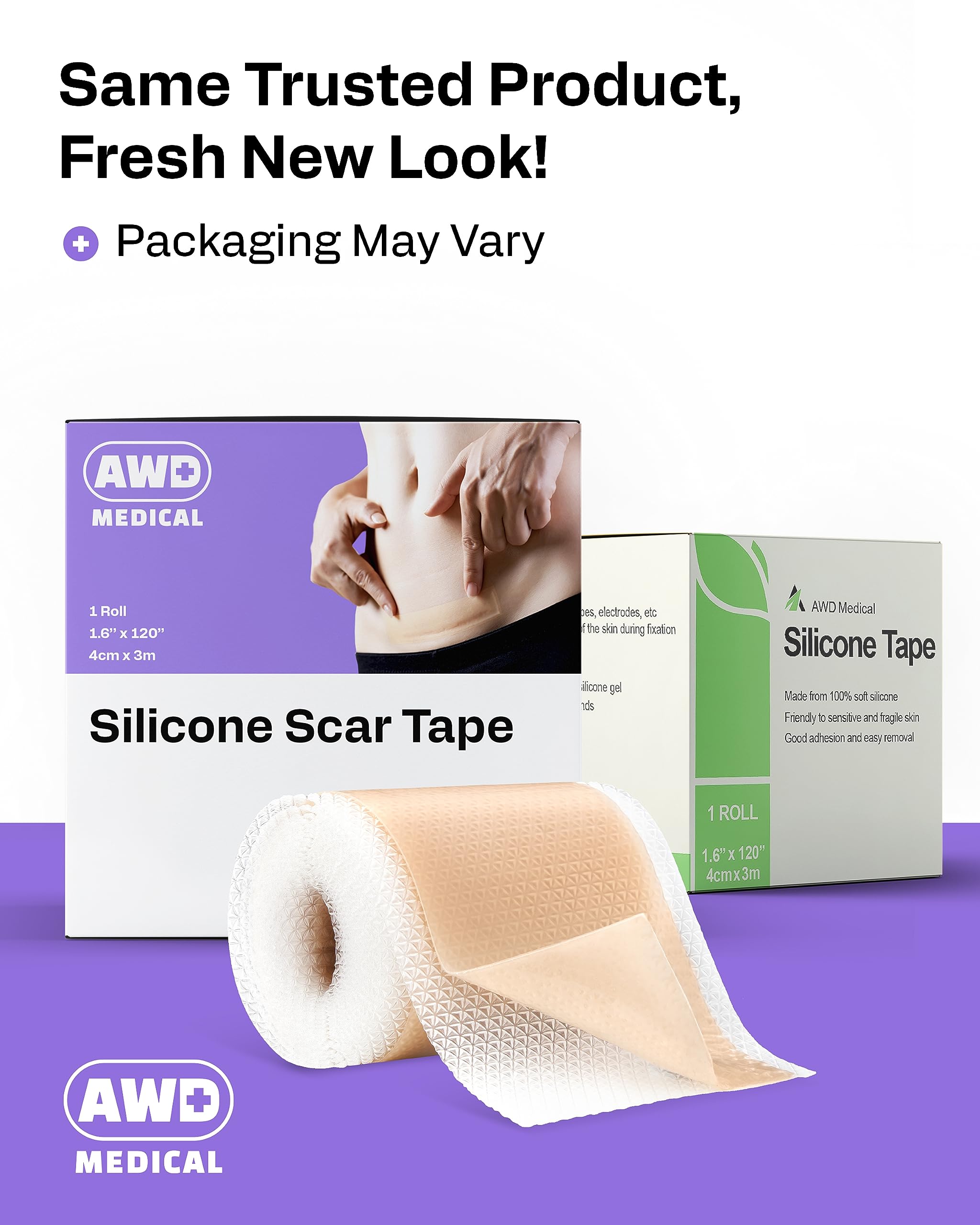 AWD Medical silicone scar tape for acne scars reduces irritation
